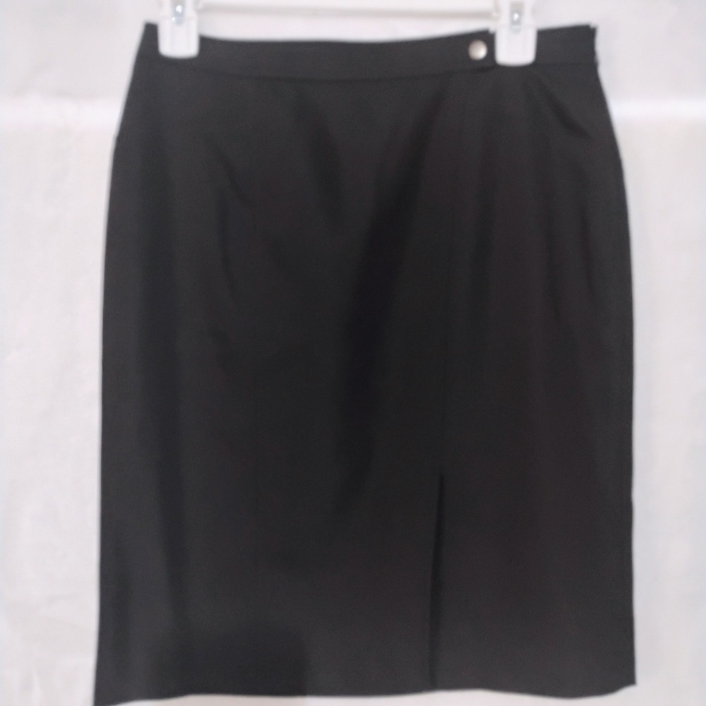 Ann Taylor Black Pencil Skirt Petite‎ 4 Cotton Blend Workwear Professional Z